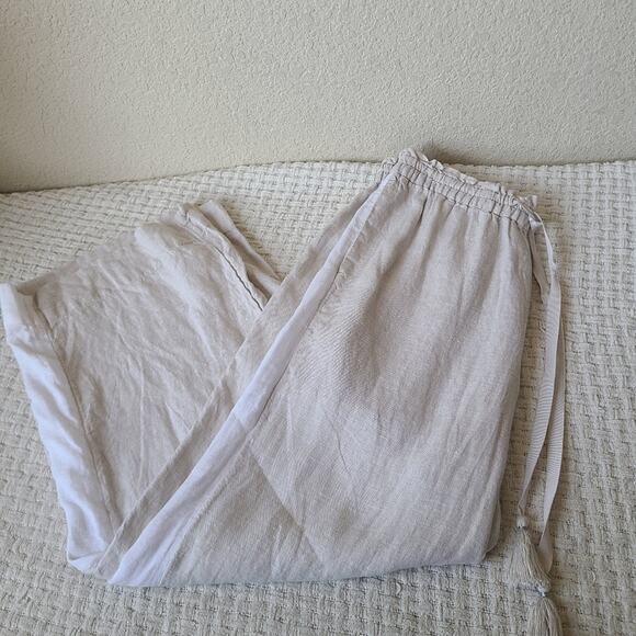 J. Crew Beige 100% Linen Pants Women's Size S - Picture 2 of 8